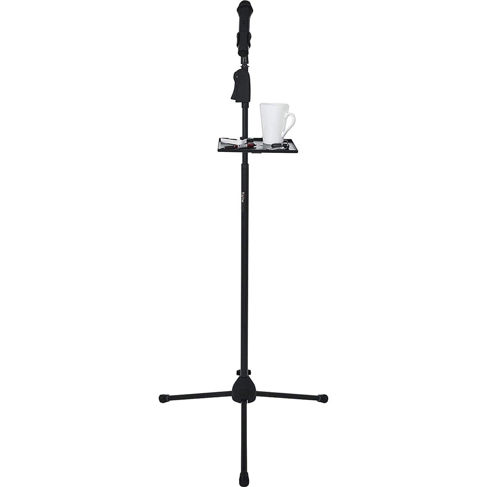 Gator GFW-SHELF0909 Gator Frameworks small microphone stand clamp-on utility shelf, capacity up to 10lbs.