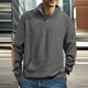 thumbnail image 1 of pstuiky camisas de manga larga para hombre, Sudadera con capucha informal de manga larga con media cremallera y cuello alto para hombre, color liso, con bolsillos tops de invierno para hombre xxl, 1 of 9