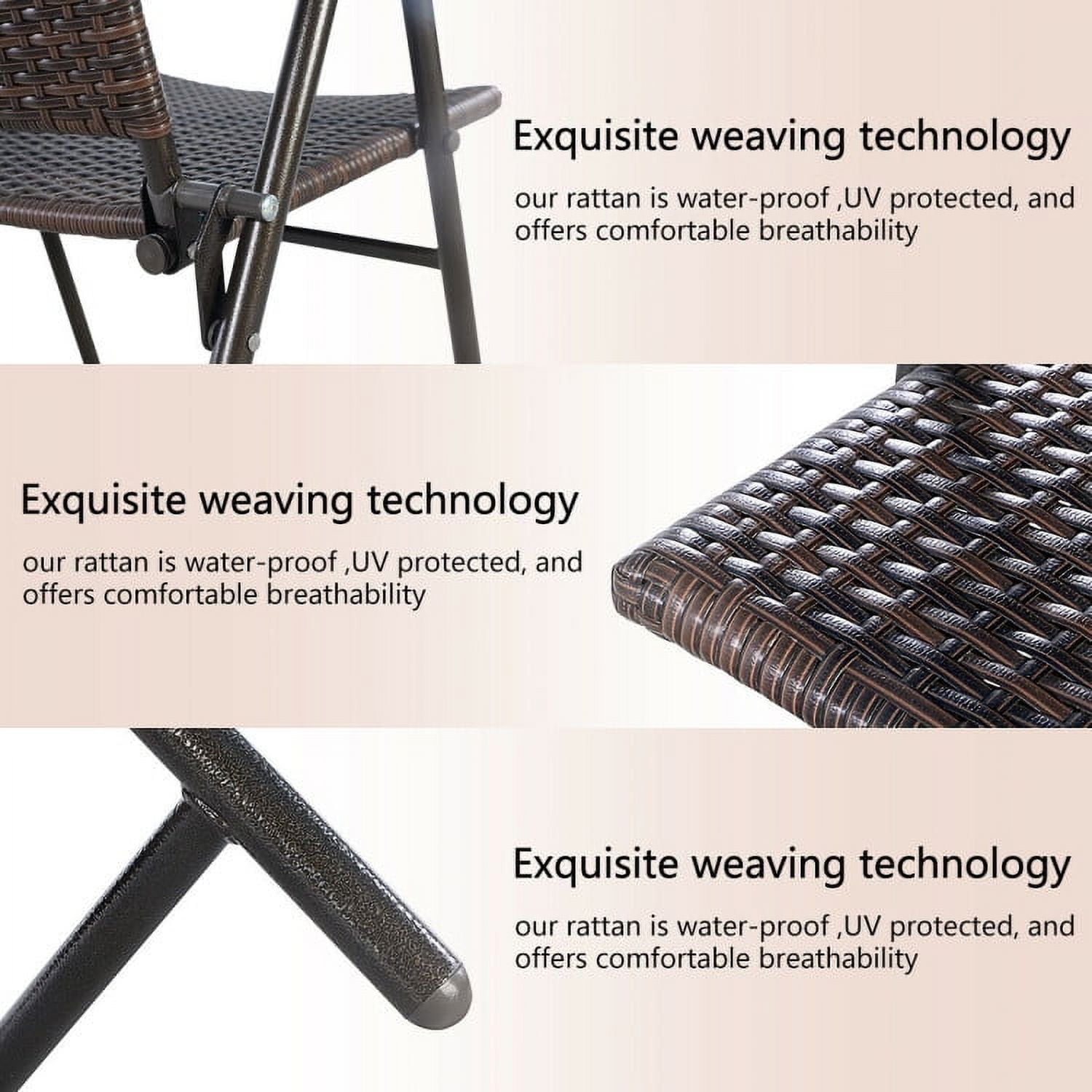 Aimee Lii Set of 4 Rattan Folding Chairs, Outdoor Furniture