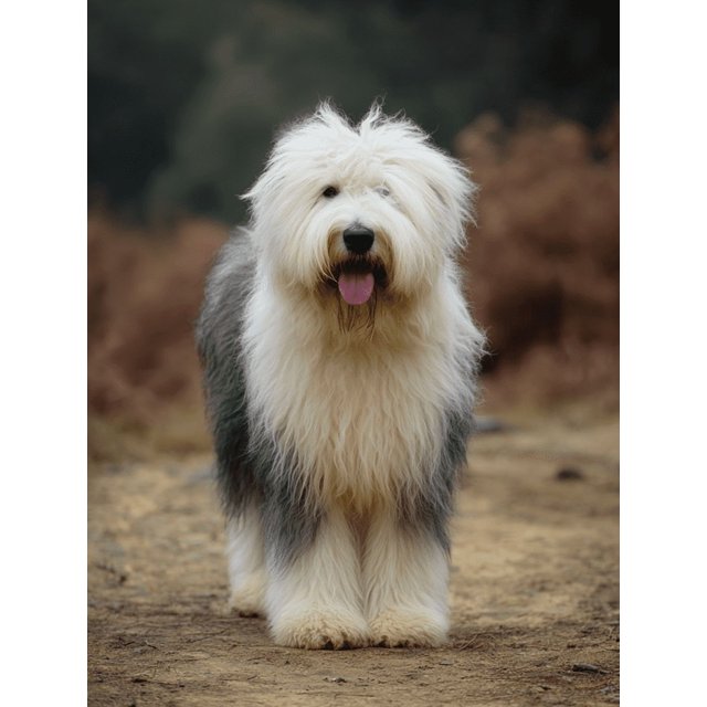 Qisvanset Sheepdog Portrait Canvas Print 12x16 Inch Entryway Decor