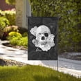 thumbnail image 2 of ZNDUO Gray Skull Love Rose Pattern Garden Flag, 28"x40" Double Sided Polyester Flag for Garden Farmhouse Patio Home Decor, 2 of 8