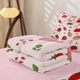 thumbnail image 5 of Erosebridal Cute Strawberry Zipper Queen Comforter Set with Fitted Sheet and 2 Pillowcases, Kawaii Fruit Zipper Bedding Set, Pink Reversible, Soft Strawberry, Pink Reversible, 5 of 7