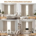 thumbnail image 6 of 100% Blackout Curtains 52x63 in Set of 2, Faux Linen Textured Curtains for Bedroom Living Room, Thermal Insulated Window Drapes with Grommet, Room Darkening & Privacy Protection,Natural Beige, 6 of 7