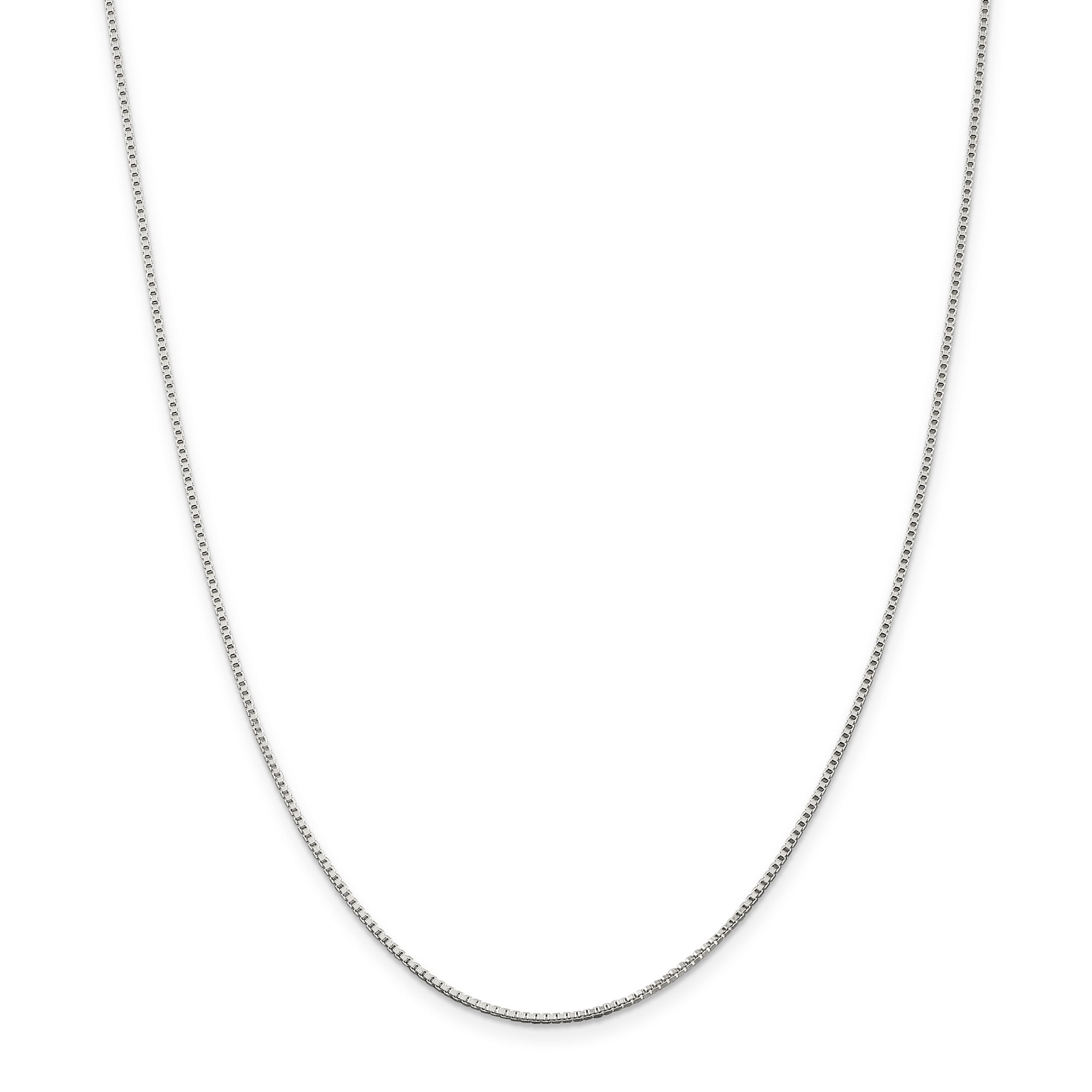 925 Sterling Silver 1.25mm Link Box Chain Necklace 30 Inch Pendant