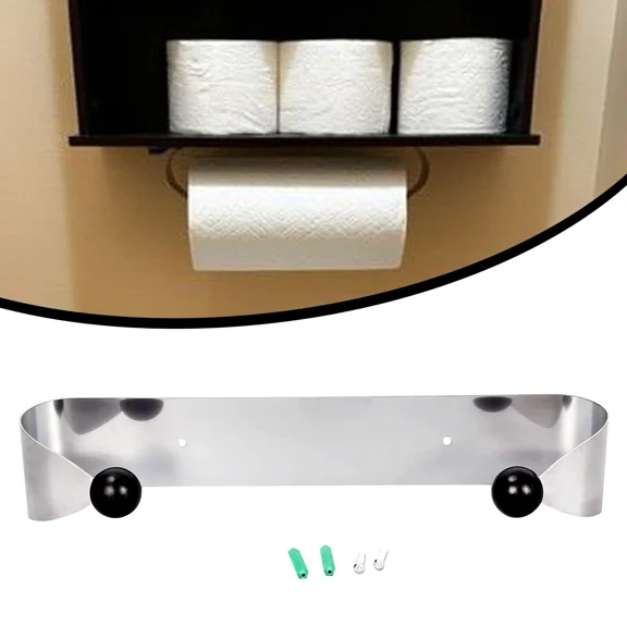 Paper Towel Holder Under Cabinet Wall Mount Steel Rack Kitchen