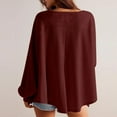 thumbnail image 7 of hotojiny Fall Tops for Women Long Sleeve Casual Knit Pullover Tops V Neck Solid Color Oversized Loose T Shirts, 7 of 7