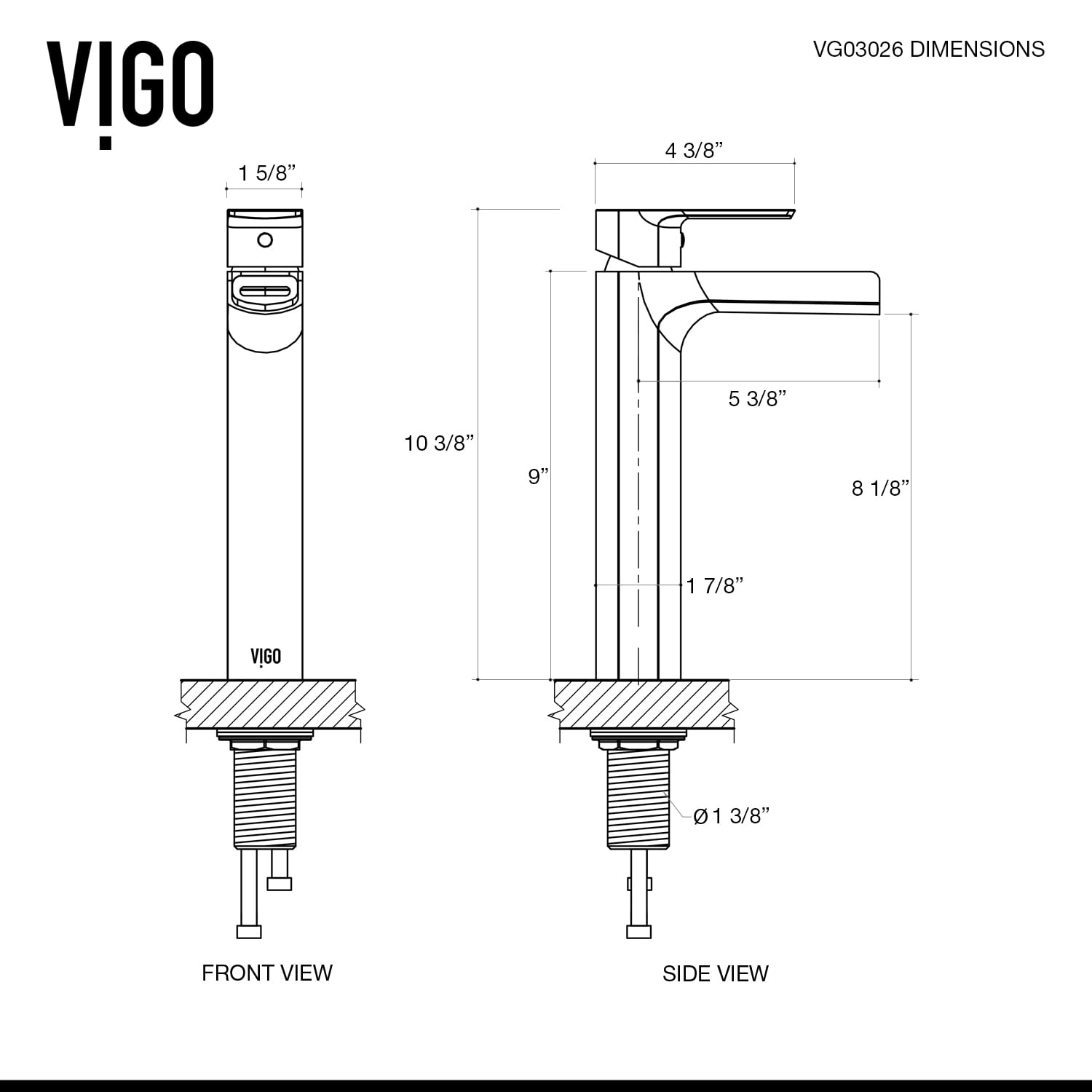 VIGO Amada Single Handle Single-Hole Bathroom Vessel Faucet in Matte Black