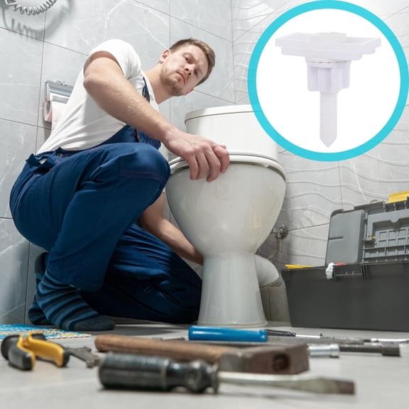 FELTECHELECTR 4-Piece White ABS Toilet Repair Kit for Bathroom Maintenance and Home Fixing Fittings Set