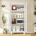 thumbnail image 3 of 61'' Tall 2-Door White Metal Storage Cabinet with Adjustable Shelves - Bedroom & Living Room Organizer, 3 of 6