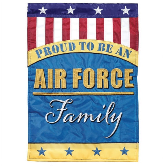 Magnolia Gardens M011392 13 x 18 in. Double Applique Air Force Family Polyester Garden Flag