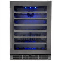 Danbys  48-Bottle Stainless Steel Built-In Wine Cooler, Black