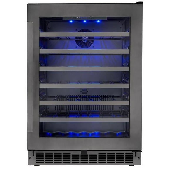 Danbys  48-Bottle Stainless Steel Built-In Wine Cooler, Black