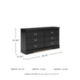 thumbnail image 4 of Ashley Furniture Huey Vineyards 6 Drawer Wood Double Dresser in Black, 4 of 10