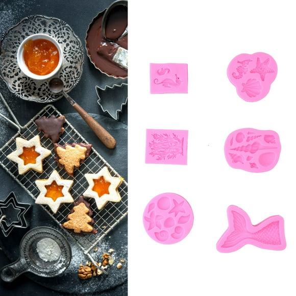 Moule à Gâteau Mousse, Ensemble de Moules à Bonbons en Forme de Coquillage Marin pour Cuisson DIY Chocolat pour Fondant Rose