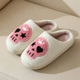 thumbnail image 4 of Mepaouo Halloween Slippers Womens Mens Cute Pumpkin Ghost House Slides Winter Warm Indoor Home Shoes, 4 of 7