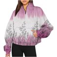 thumbnail image 1 of Sweats à Capuche Mode pour Femmes 2023, Sweatshirts Décontractés Sans Capuche, Manches Longues Imprimées, Demi-Zip, Col à Capuche, 50 % de Réduction, Costumes Halloween/noël, 1 of 4