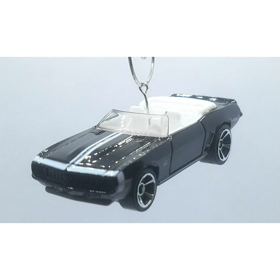 Christmas Ornament for 1969 Chevy Camaro Convertible Black/White Interior