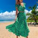 thumbnail image 5 of Falda Larga Superior Casual Traje de falda de 2 piezas con mangas con volantes Traje de diario para damas con cuello en V profundo (Verde XL) Cgtredaw para Mujer Verde T L, 5 of 6