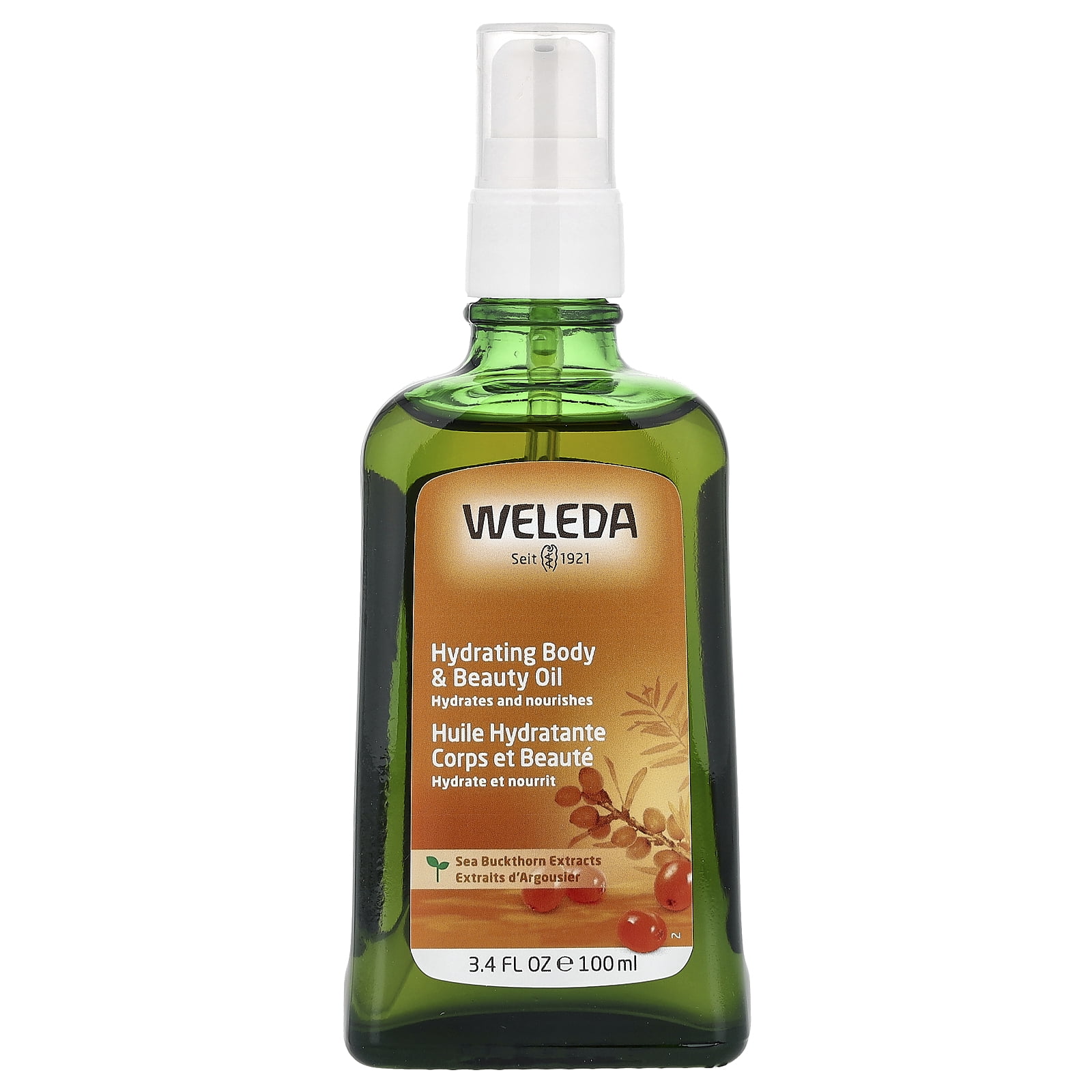 Weleda Hydrating Body & Beauty Oil, Sea Buckthorn Extracts, 3.4 fl oz (100 ml)