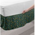 thumbnail image 2 of Botanical Bed Skirt, Continuous Leafy Branches Pattern, Elastic Bedskirt Dust Ruffle Wrap Around for Bedding Decor, 4 Sizes, Reseda Green Mustard, by Ambesonne, 2 of 2