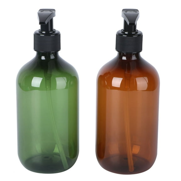 Gymnture 2x 500ml Shampoo Pump Bottles with Funnels - Transparent Storage for Home