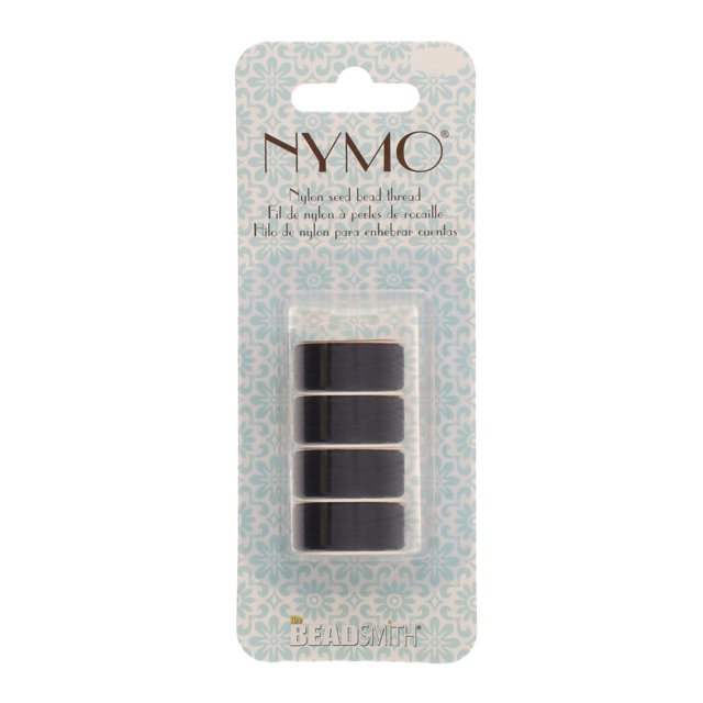 Hilo The Beadsmith Nymo Nylon Negro Surtido 4 Tamaños