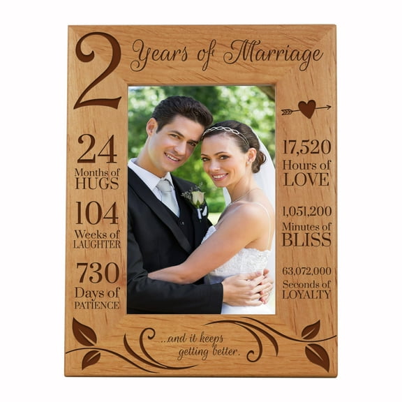 Engraved 2nd Anniversary Photo Frame