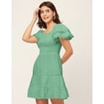 thumbnail image 2 of Moomaya Chic Cotton Dress For Women, Short Layered Sleeve Tiered Summer Dress, 2 of 9