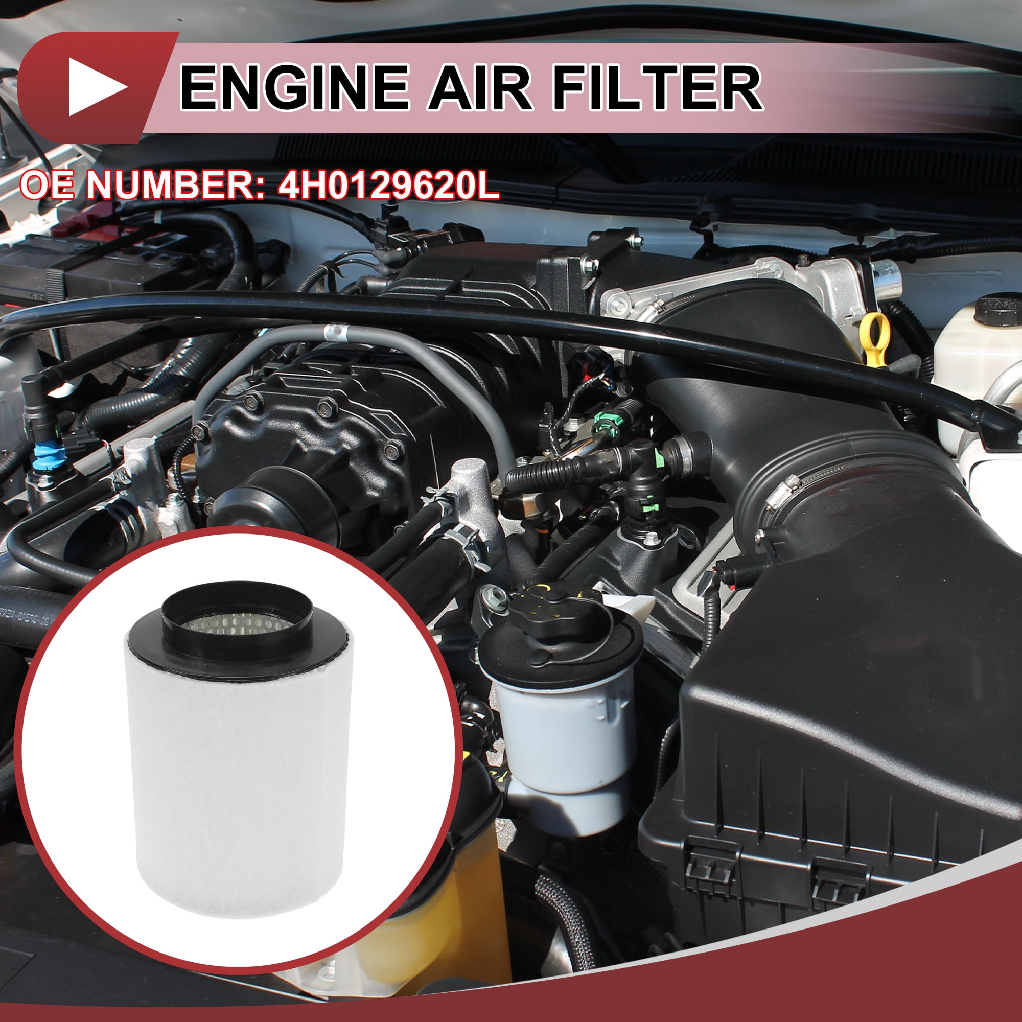 Unique Bargains Engine Air Filter for Audi A8 Quattro 3.0L 4.0L 2013-2018 No.4H0129620L