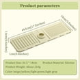 thumbnail image 3 of Faucet Mat for Kitchen Sink, Upgraded Silicone Kitchen Sink Splash Guard Draining Mat Fast Drying Stone Sink Tray, Sink Faucet Mat Splash Guard for Kitchen Bathroom Sink 17.5 x 5.5inch (Beige, 1PC), 3 of 5
