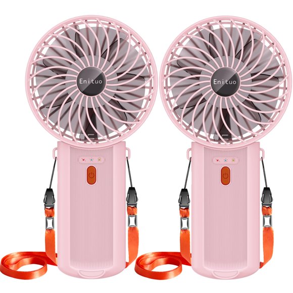 2 Paquetes de Ventiladores Portátiles de Mano Enituo, Plegables, Batería de 15H