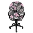 thumbnail image 3 of Butterfly Office Chair Slipcover, Ornamental Romantic Summer Vegetation Vibrant Backdrop Monochrome Animals, Protective Stretch Decorative Fabric Cover, Standard Size, Taupe Pink Black, by Ambesonne, 3 of 5
