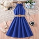 thumbnail image 2 of Odeerbi Niñas Verano Vestido Halter de Gasa Fiesta Princesa Vestidos Color Sólido Sin Mangas A-Vestido de Línea, 2 of 4