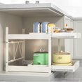 thumbnail image 2 of Kitchen Retractable Storage Rack, No-Drill Drawer-Style Cabinet Dishware And Condiment Pull-Out Basket, Double-Layer Retractable Pull-Out Tray - White, 2 of 6