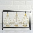 thumbnail image 5 of Efavormart Pack of 3 | 8" Gold Hanging Geometric Tealight Candle Holders with 10" Tall Black Iron Stand, 5 of 10