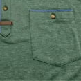 thumbnail image 3 of Iugvhana Mens Classic-Fit Splice Polo Shirts Short Sleeve with Pocket Buttons Collared Tee Shirt Top Pullovers Green XXL, 3 of 6