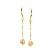 Ross-Simons 18kt Gold Over Sterling Diamond-Cut Ball Drop Earrings, Women's, Adult