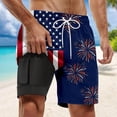 thumbnail image 2 of Bainana Mens Swim Trunks American Flag 2 In 1 Patriotic Swim Shorts July 4Th Retro Stretch Beach Pool Sport Shorts, 2 of 4