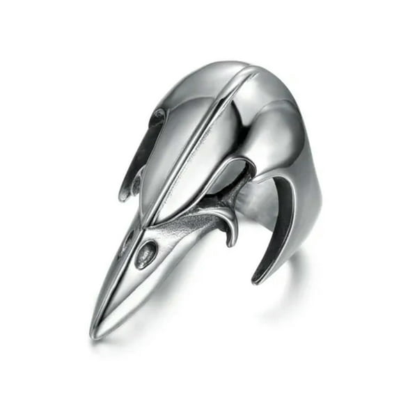 QQTDFG Mens Fashion Stainless Steel Biker Raven Crow Skull Ring For Men Size 7-15 Gift-7