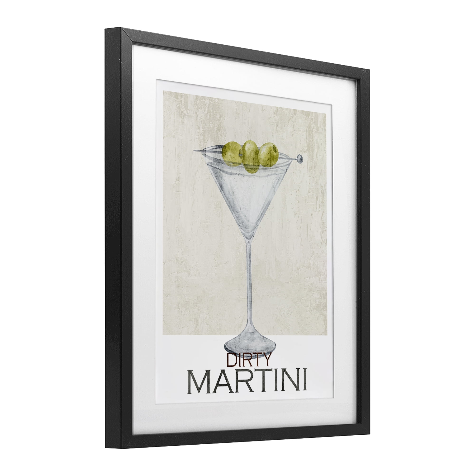 Stupell Industries Dirty Martini Olives Black Framed Print Under Glass, design by Kim Allen