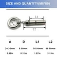 thumbnail image 2 of Ring Lifting Expansion Eyebolt Screw Bolt 304 Stainless Steel Closed Hook Anchor Eye Bolt Wall Concrete Brick Expansion Screws Bolts Anchors Fastener M8x80mm 5 Pack, 2 of 5