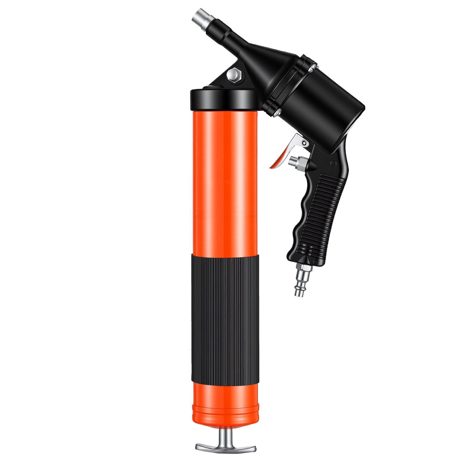 Grease Gun,Continuous Cycle Heavy Duty 6000 PSI High Pressure,Pistol Grip Grease Gun Kit with 14 oz Capacity,Includes 18-"Flex Hose,1 Extension Rigid Pipe,2 Flat Nozzles for Automotive