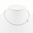 thumbnail image 2 of 14k White Gold Small Sideways Cross Necklace Pendant Charm Religious, 2 of 6