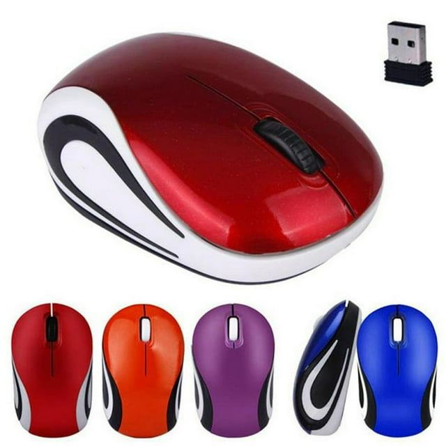 YOPTOP Souris Sans Fil Souris d'Ordinateur Sans Fil 2,4G USB Souris Sans Fil avec 3 DPI Réglables 6 Boutons Ergonomique Portable Silencieuse pour Ordinateur Portable PC Ordinateur Mac Chromebook, Rouge