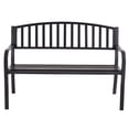 thumbnail image 5 of Spaco 50" Outdoor Furniture Patio Park Steel Frame Cast Iron Backrest Bench Loveseats for Garden, Balcony, Poolside, Black, 5 of 12