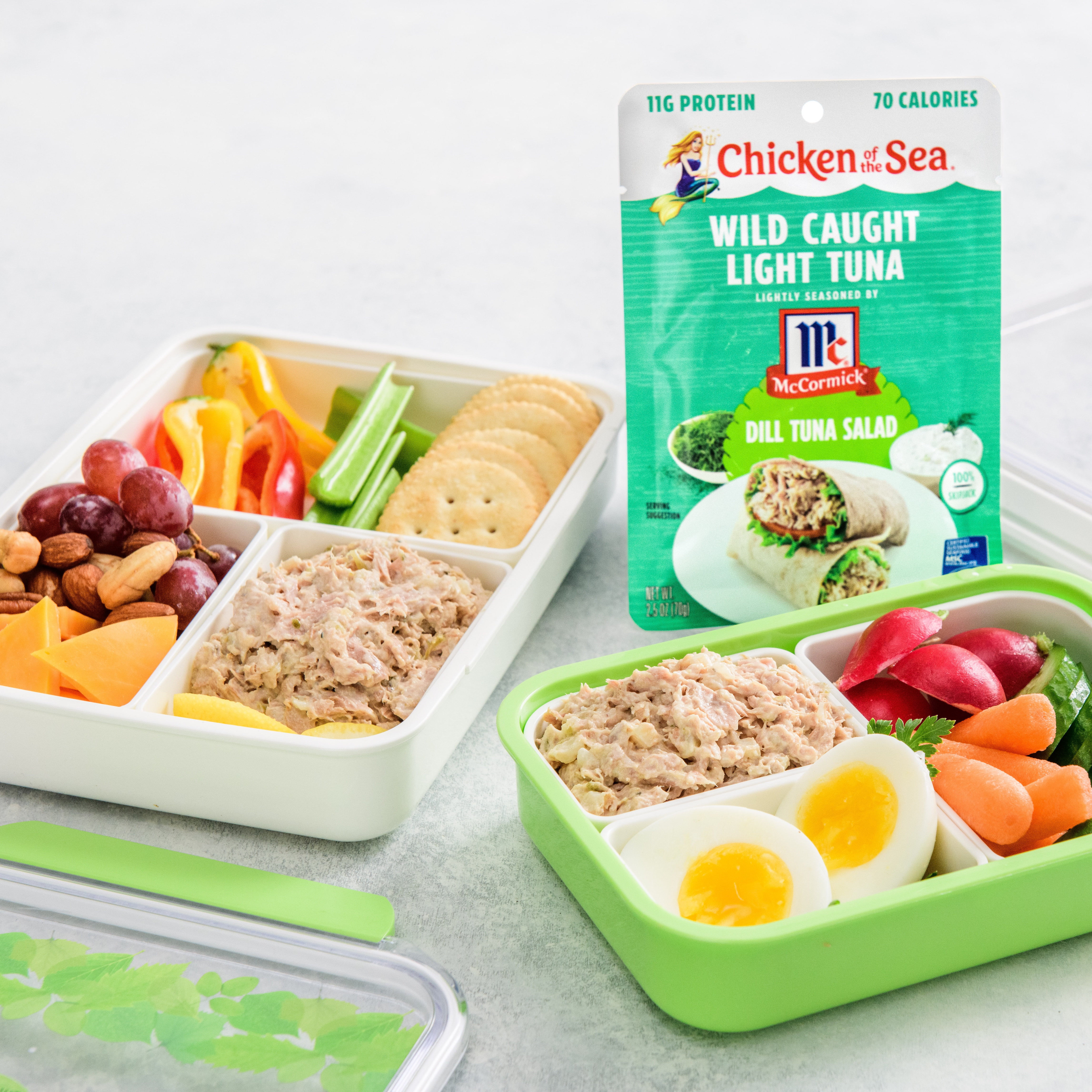 (4 pack) Chicken of the Sea Wild Caught Light Tuna Packet, Dill Tuna Salad 2.5 oz