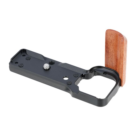 Mango de madera en forma de L en forma de L agarre ergonómico con monturas de 1/4 "-20 liberación rápida portátil para la cámara ZV-E10 Accesorio