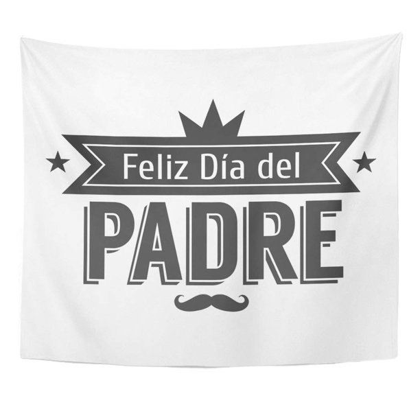 ZEALGNED The Best Dad in World Spanish Language Happy Fathers Day Feliz Dia  Del Padre Wall Art Hanging Tapestry Home Decor for Living Room Bedroom Dorm  60x80 inch 