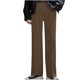thumbnail image 2 of Pantalones largos para hombre, color liso, con cremallera, botones, pierna recta, pierna ancha, pantalones de traje casuales, pantalones de poliéster para hombre, 2 of 6