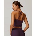 thumbnail image 5 of IBTOM CASTLE Tank Top Built in Bra for Women - Sports Yoga Workout Tops Crop Halter Neck Womens Padded Sport Back Bras Cami Dark Purple, 5 of 7